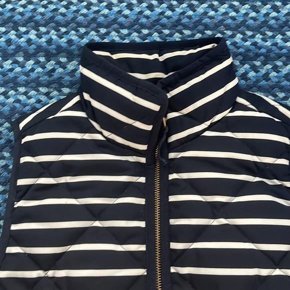 J. Crew Navy and White Striped Quilted Vest - Picture 4 of 8